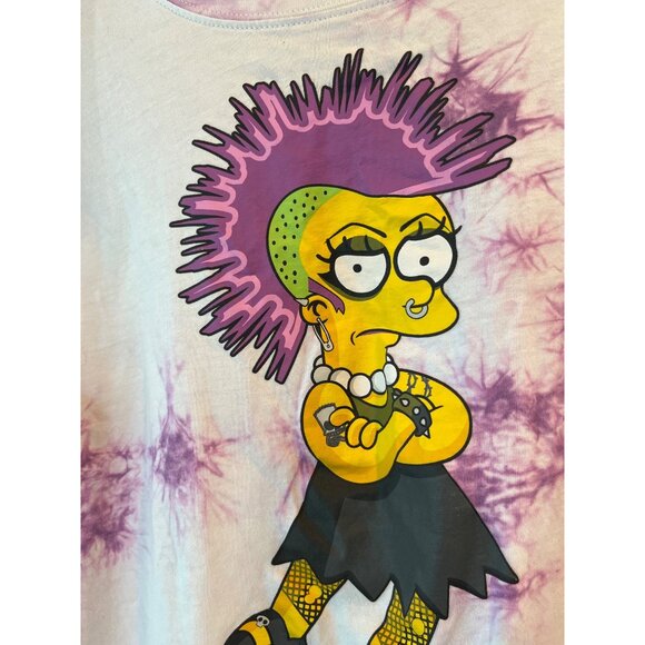 The Simpsons Girls Rock Tie-Dye Graphic T-Shirt M - Picture 3 of 5